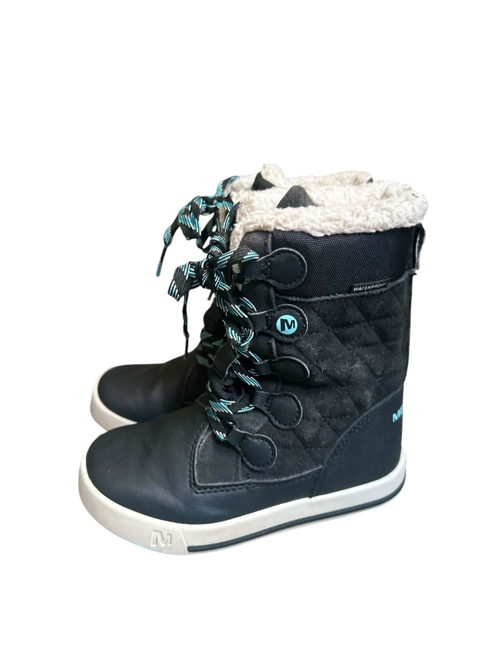 Merrell Kids' Heidi Waterproof Boots Black Quilted Toddler Size 11